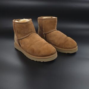 AUSTRALIAN UGG ORIGINAL Classic Mini Boots Tan Suede Sherpa Fur 90s Y2k Boho 6